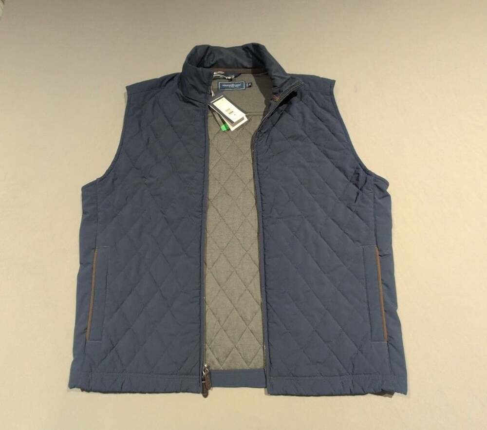 Vineyard Vines NWT The Down Town Quilted Vest Nautical Navy M